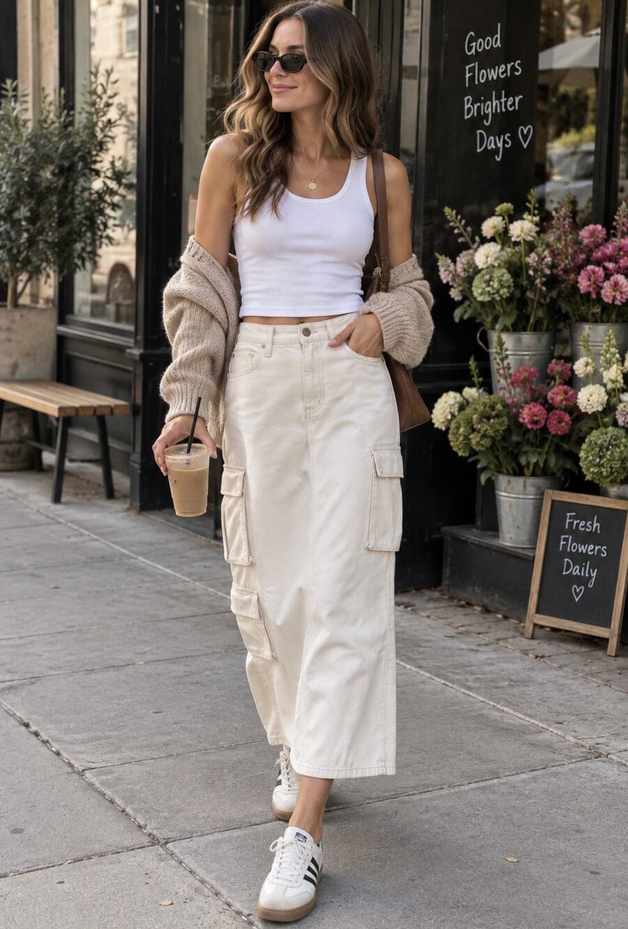 Mother SNACKS! The Fun Dip Cargo Maxi Skirt in Natural Cream Size 28 NWT